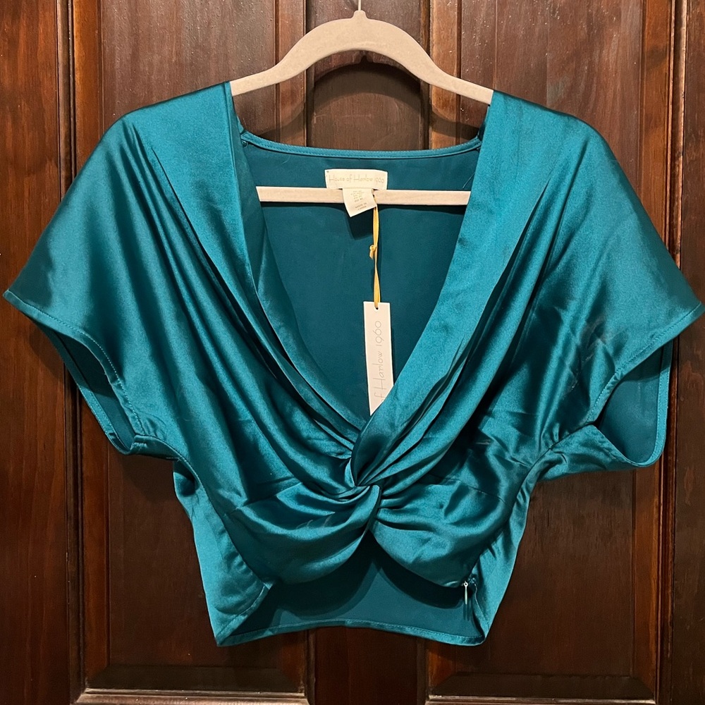 House of Harlow 1960 Tie Knot Cropped Blouse